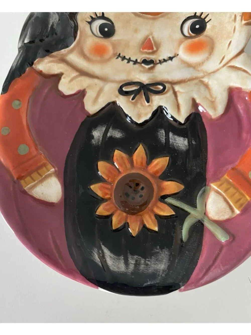 Johanna Parker Design Mrs. Scarecrow (Girl) Ceramic Spoon Rest Autumn Fall NEW